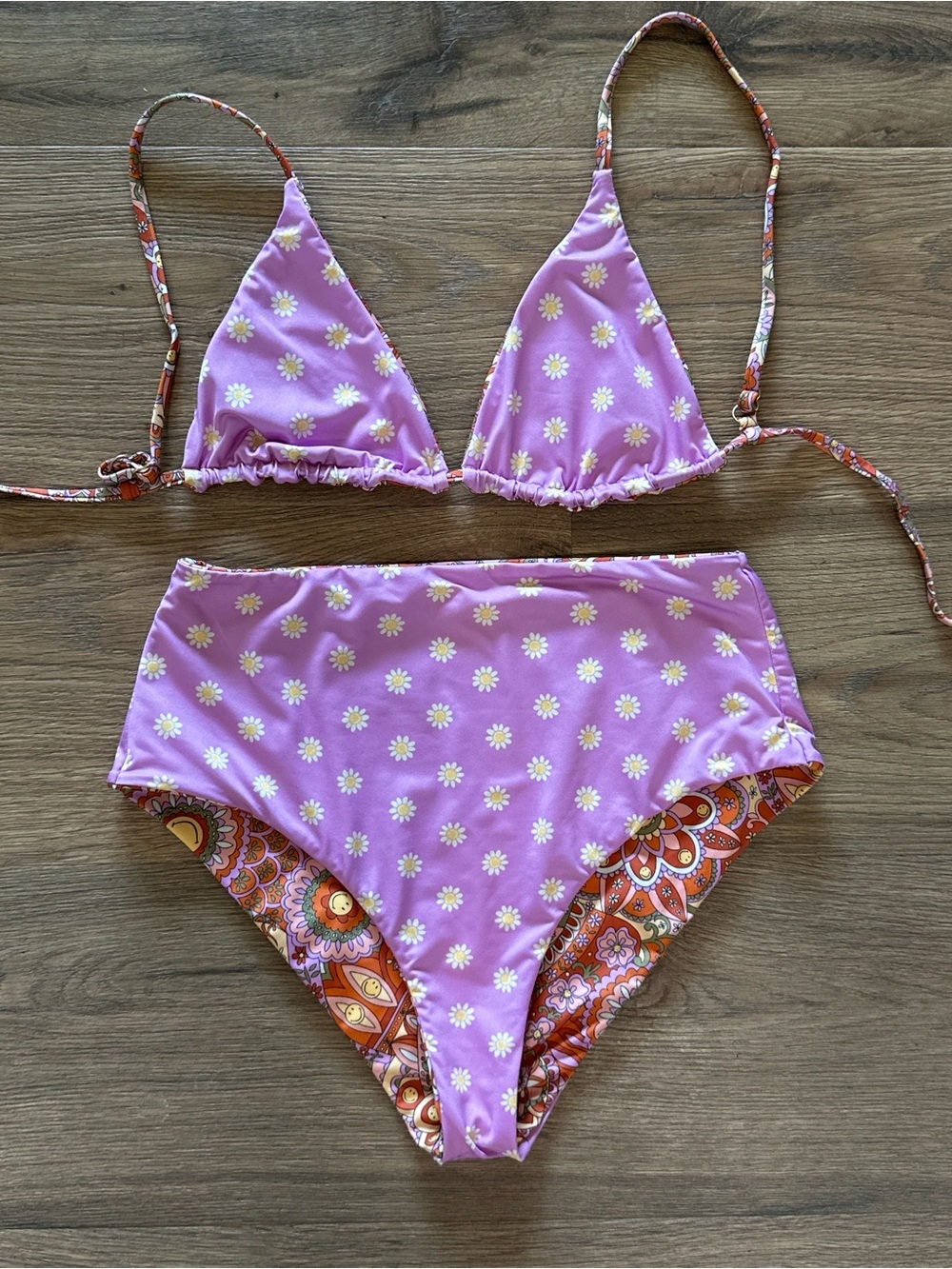 Billabong Smile Floral Retro Print Bikini Swim Set New - Picture 8 of 9